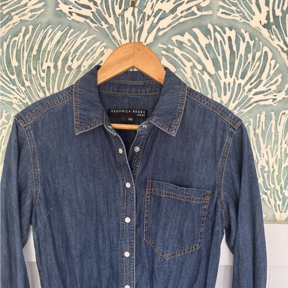 Veronica Beard Keston Denim Western Mini Dress in Cornflower, Women’s 4 - Picture 4 of 5